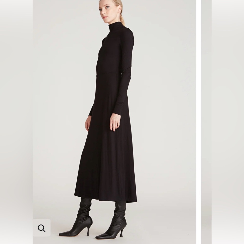 Halston Aaliyah Black Turtleneck Dress XL $475
